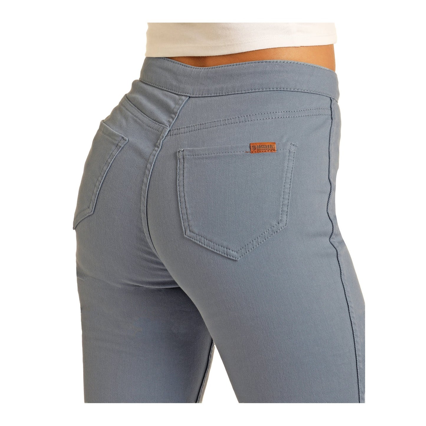 Rock & Roll Women's Reversible Button Flare Jeans - Blue