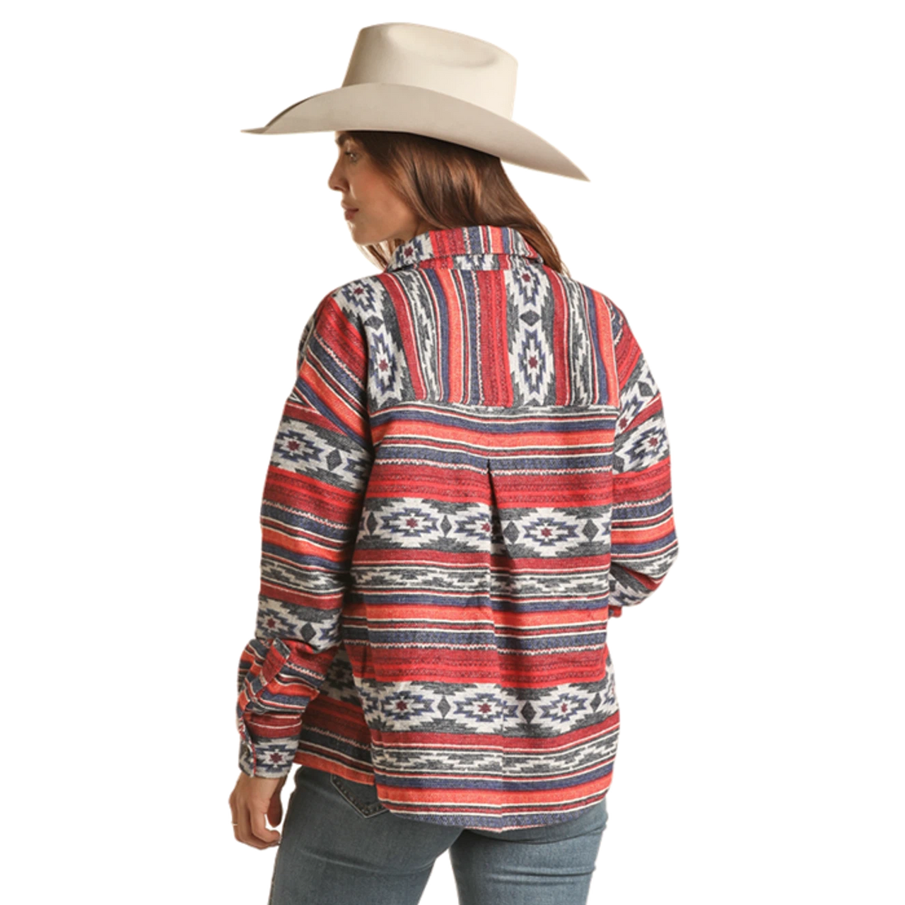 Rock & Roll Women's Boxy Shacket - Grey