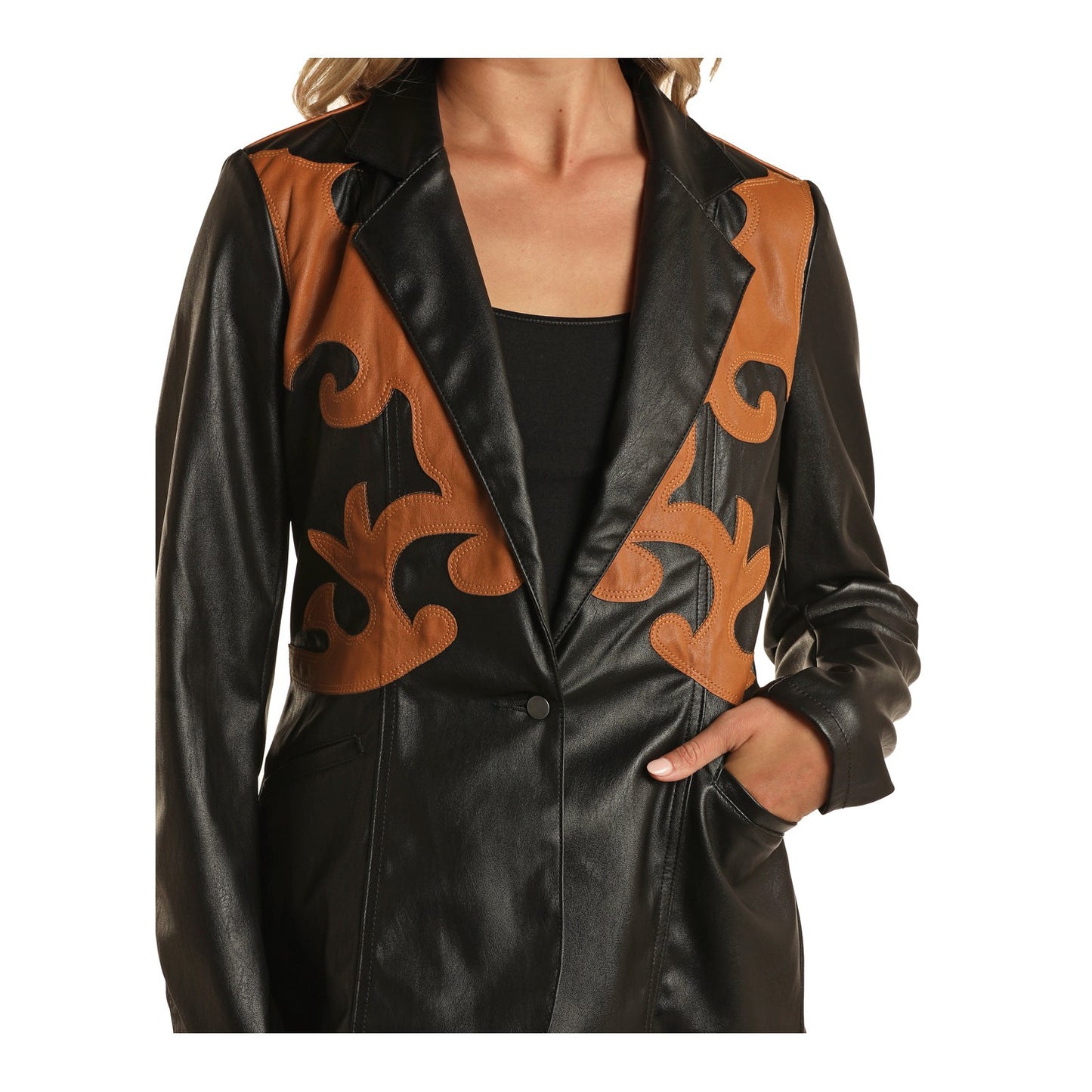 Rock & Roll Women's Western Detail Blazer - Black