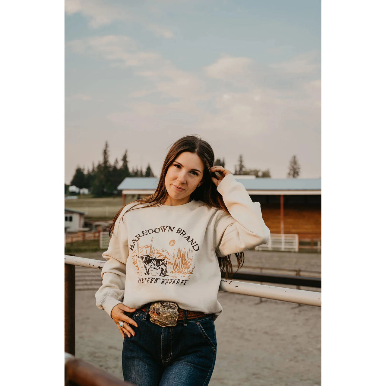 Baredown Brand Grazin'Crewneck-Sand