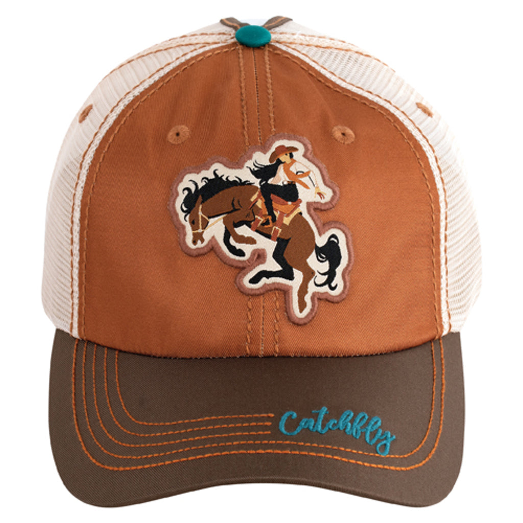 Catchfly Women's Cowgirl on Bronco Baseball Cap - Copper