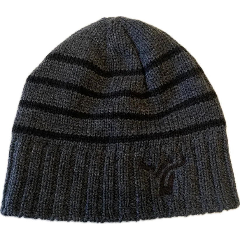 B8 Ranch Apparel Board Toque with Micro Fleece & Black Stripes - Grey