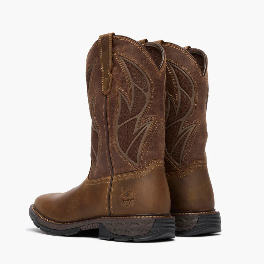 Georgia Men's Cargo Tec FLX 11 Pull-On Work Boots - Brown