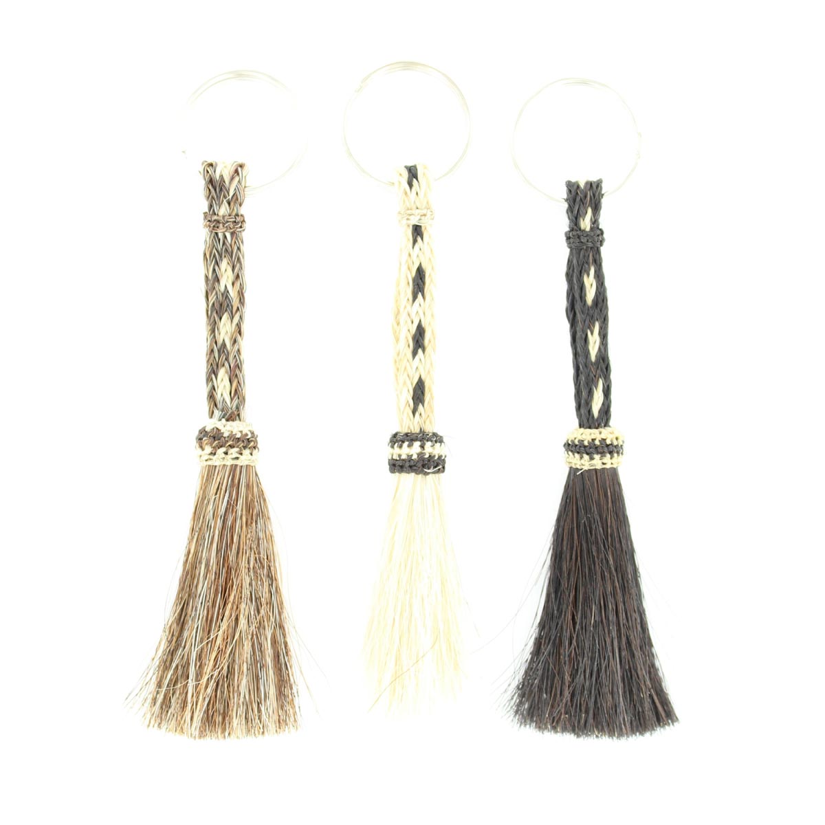Double S Braided 100% Horsehair Keychain - Assorted