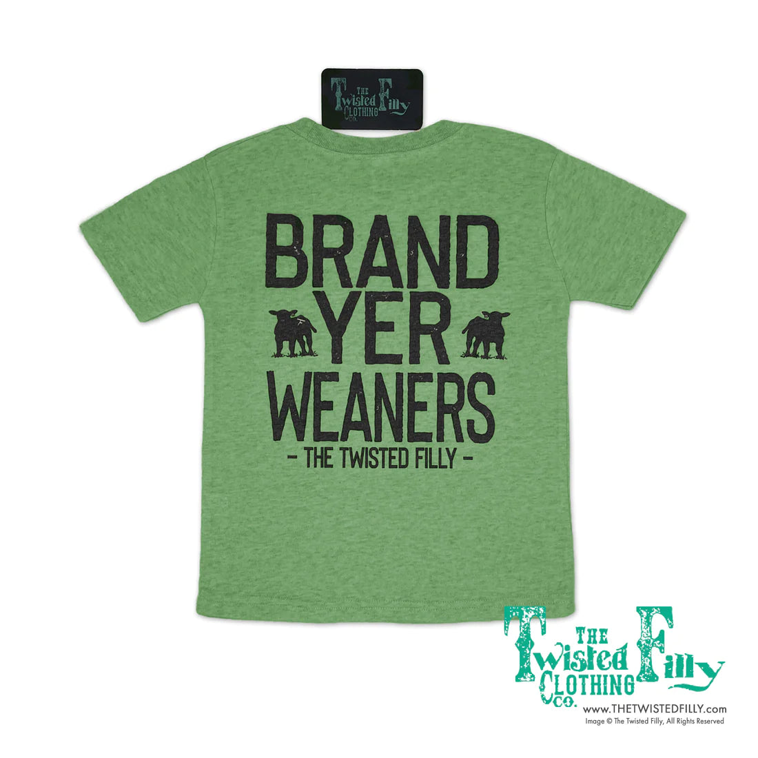 Twisted Filly Youth Brand Yer Weaners Short Sleeve Tee - Green