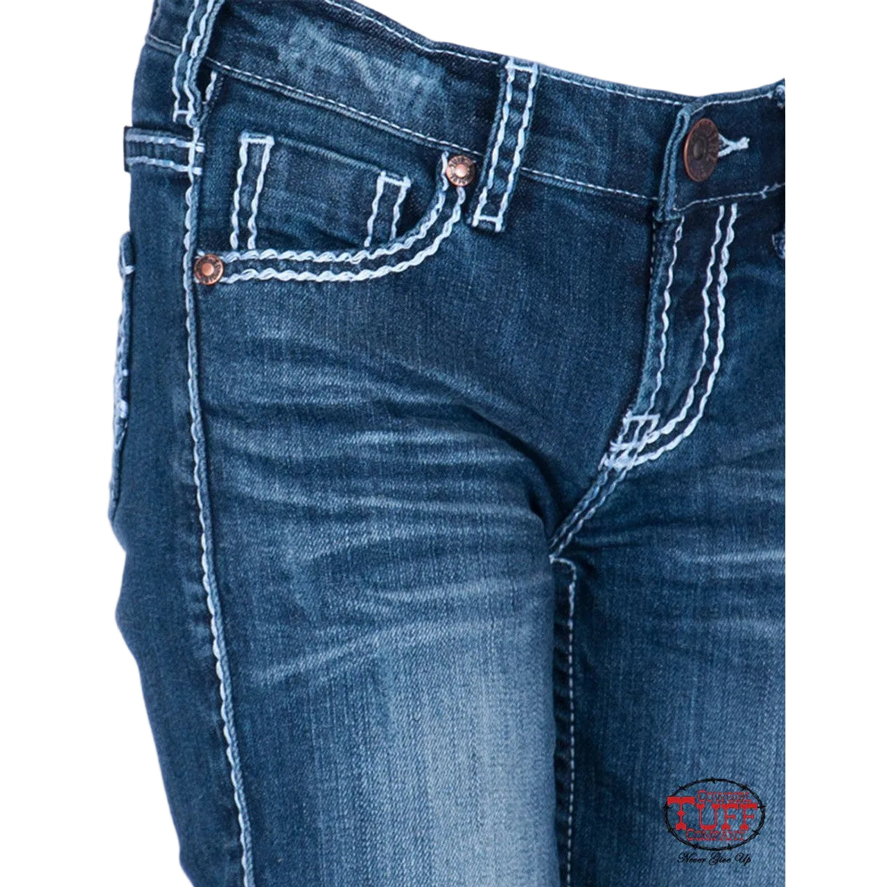 Cowgirl Tuff Girl's Edgy Jeans - Medium Wash