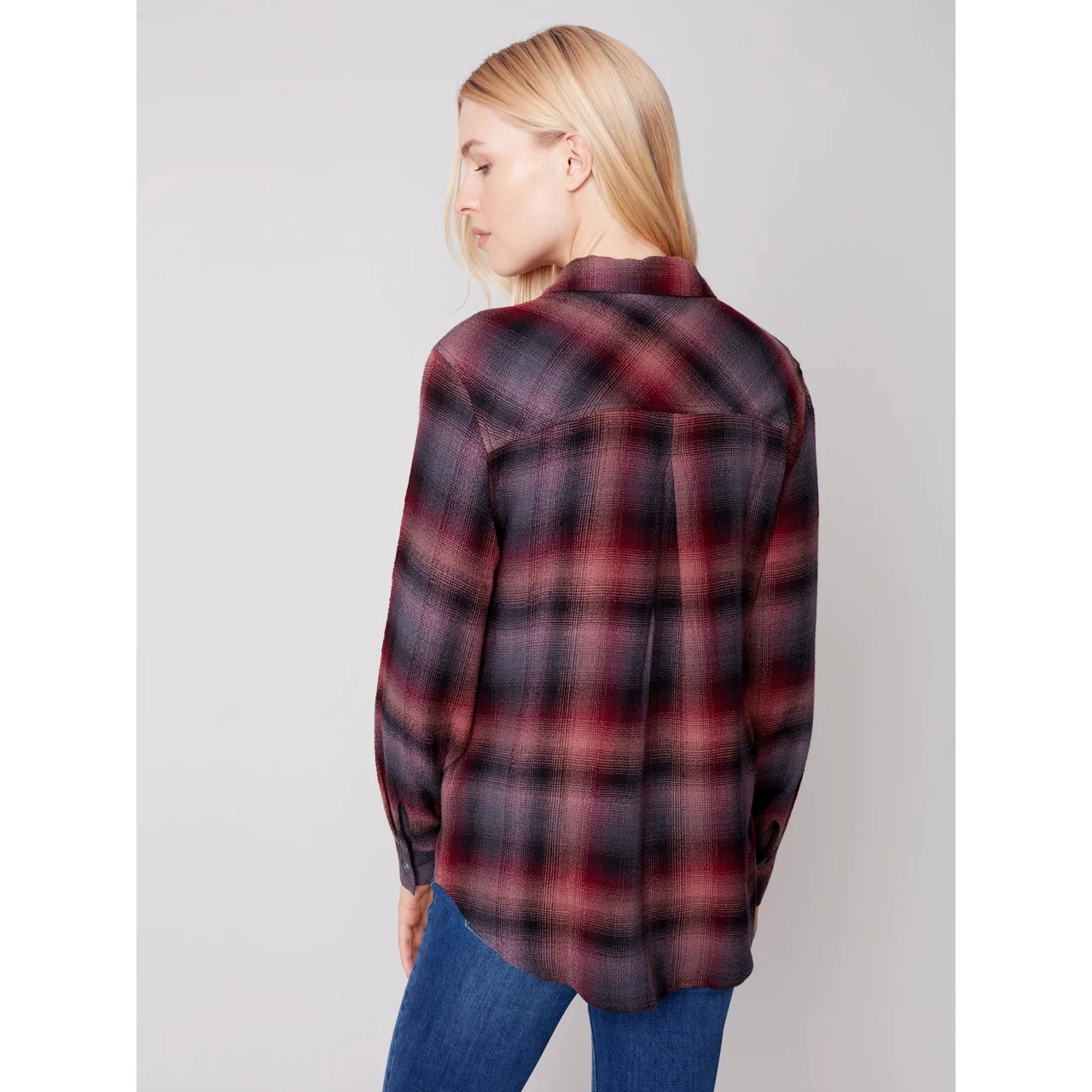 Charlie B Women's Soft Button Down w/Front Pocket - Porto
