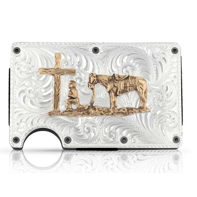 Montana Silversmiths Montana Credit Card & Cash Case with Praying Cowboy