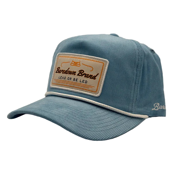 Baredown Brand Branded Corduroy Ball Cap - Light Blue