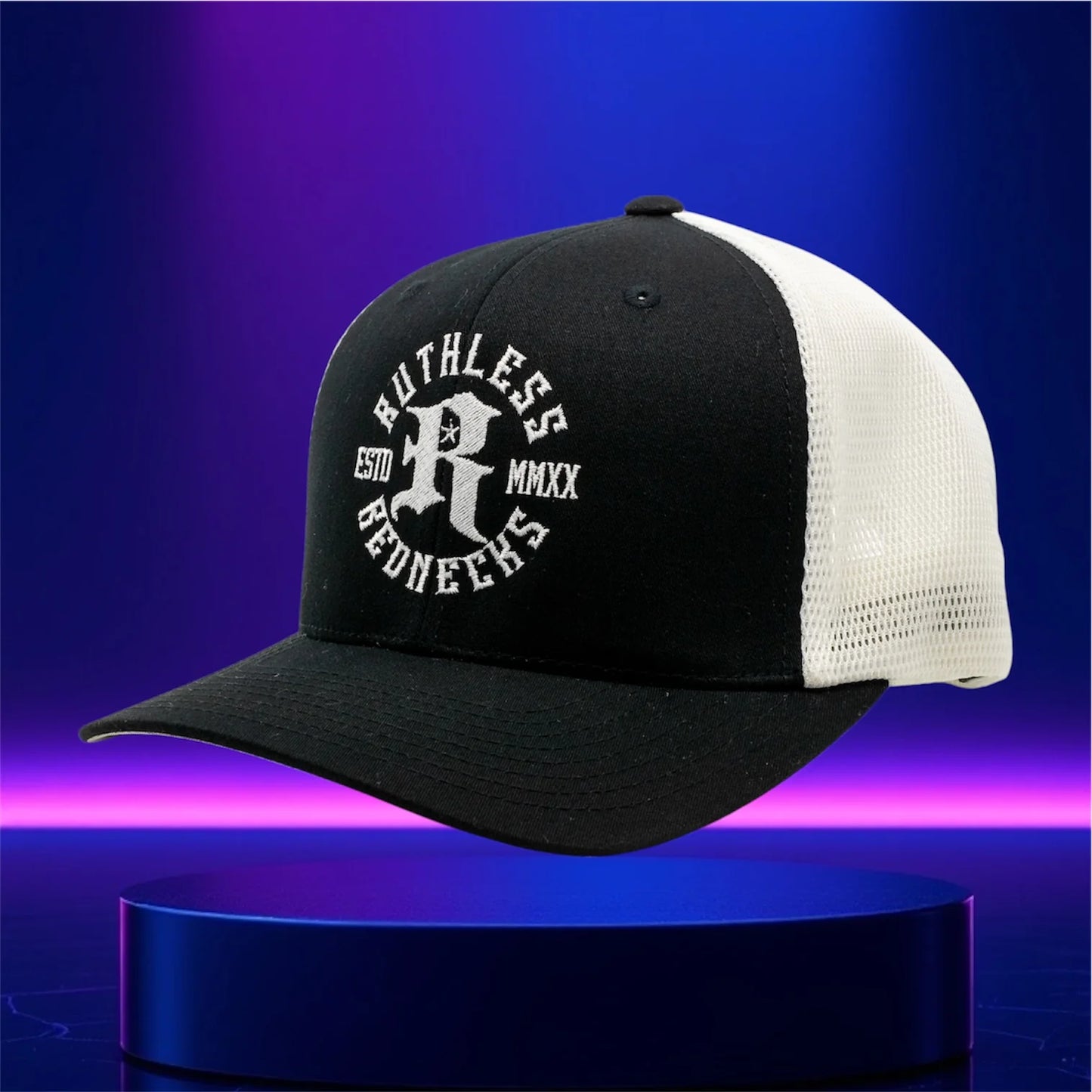 Ruthless Rednecks Icon Curved Brim Hat - Black/White