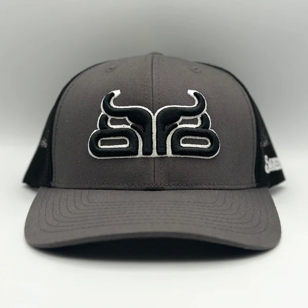 Baredown Brand Brahman CURVED Bill Ball Cap - Grey/Black