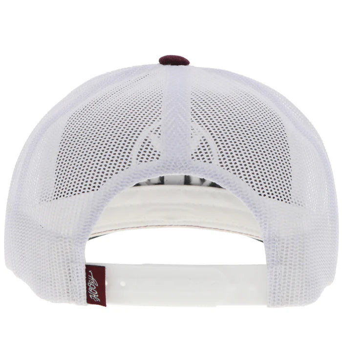 Hooey O Classic Trucker Curved Bill Cap - Maroon/White