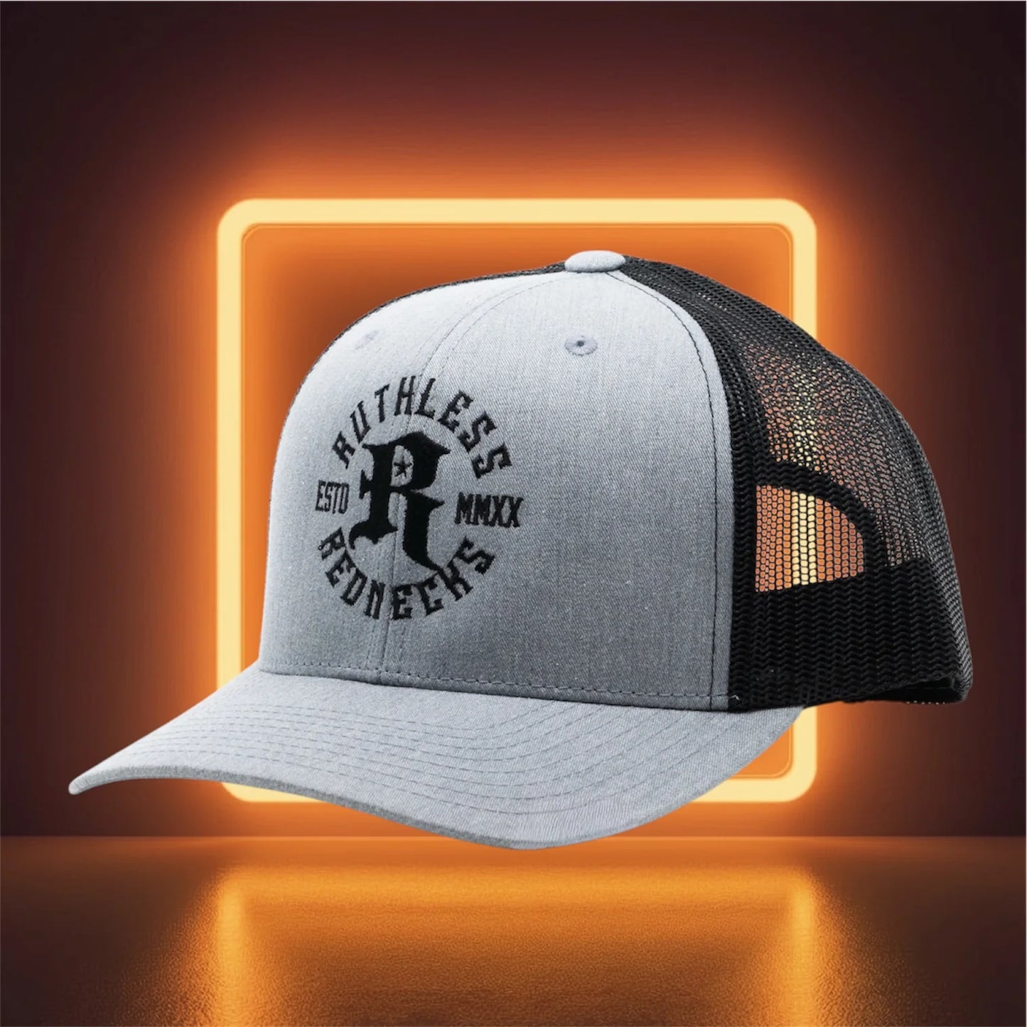 Ruthless Rednecks Icon Curved Brim Hat - Heather Grey/Black