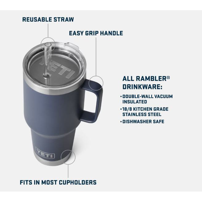 Yeti Rambler 1L Straw Mug - Tropical Pink