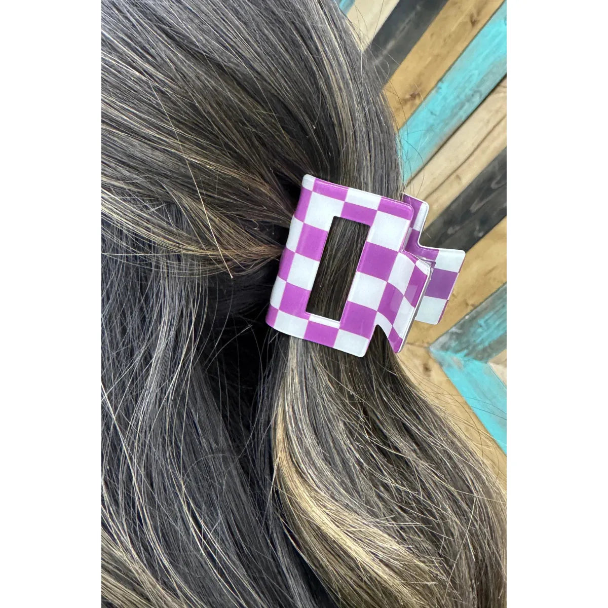 Sterling Kreek Mini Checked Funky Purple Clip