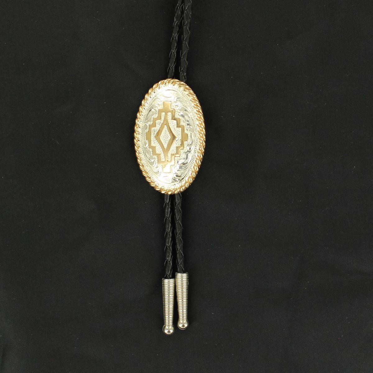 Crumrine Men's Oval Western Aztec Bolo Tie