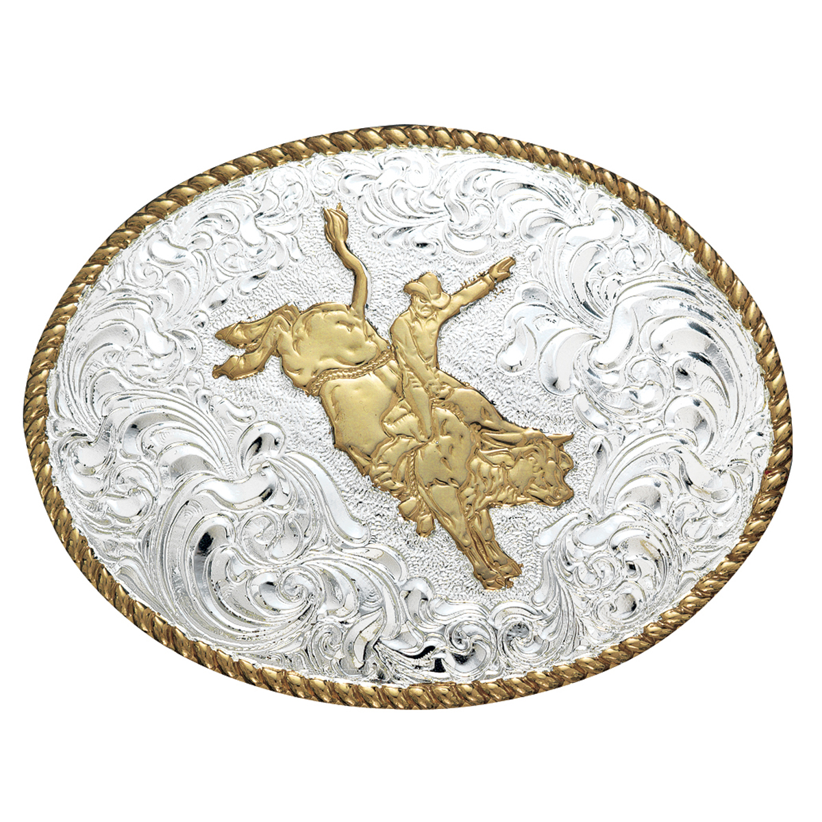 Crumrine Oval Rodeo Buckle - Bull Rider