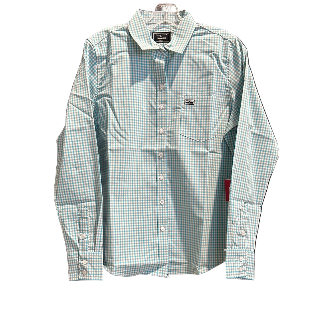 Kimes Women's Tucco Mini Check Top - Blue