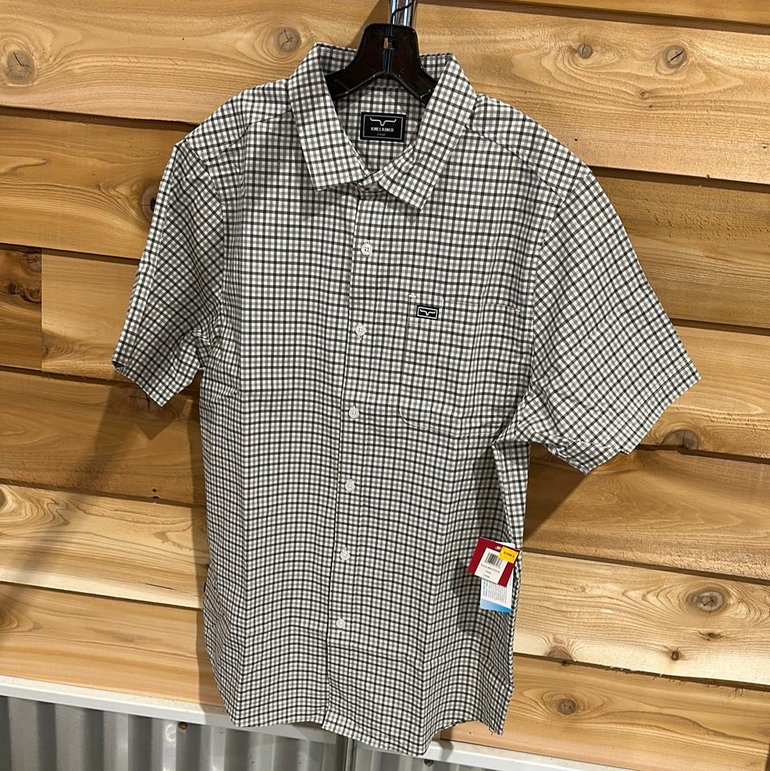 Kimes Men's Tucco Mini Check Dress Shirt -Grey
