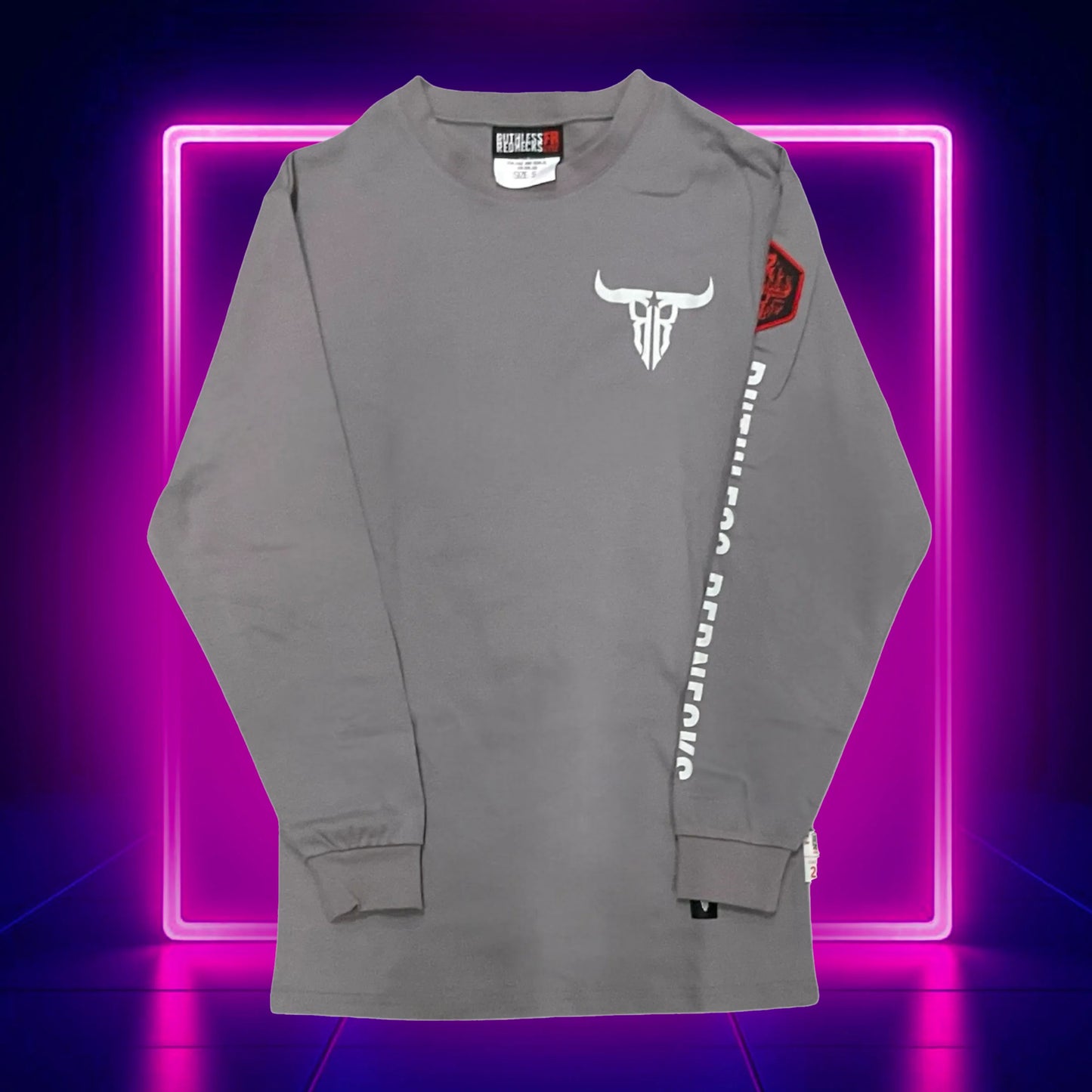 Ruthless Rednecks Red Blooded Long Sleeve Tee Shirt - Charcoal