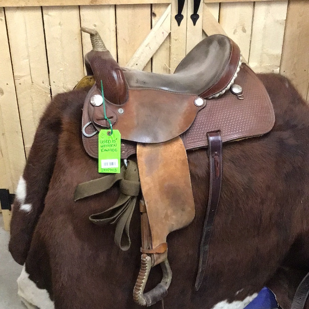 Used 15" Western Rawhide Saddle