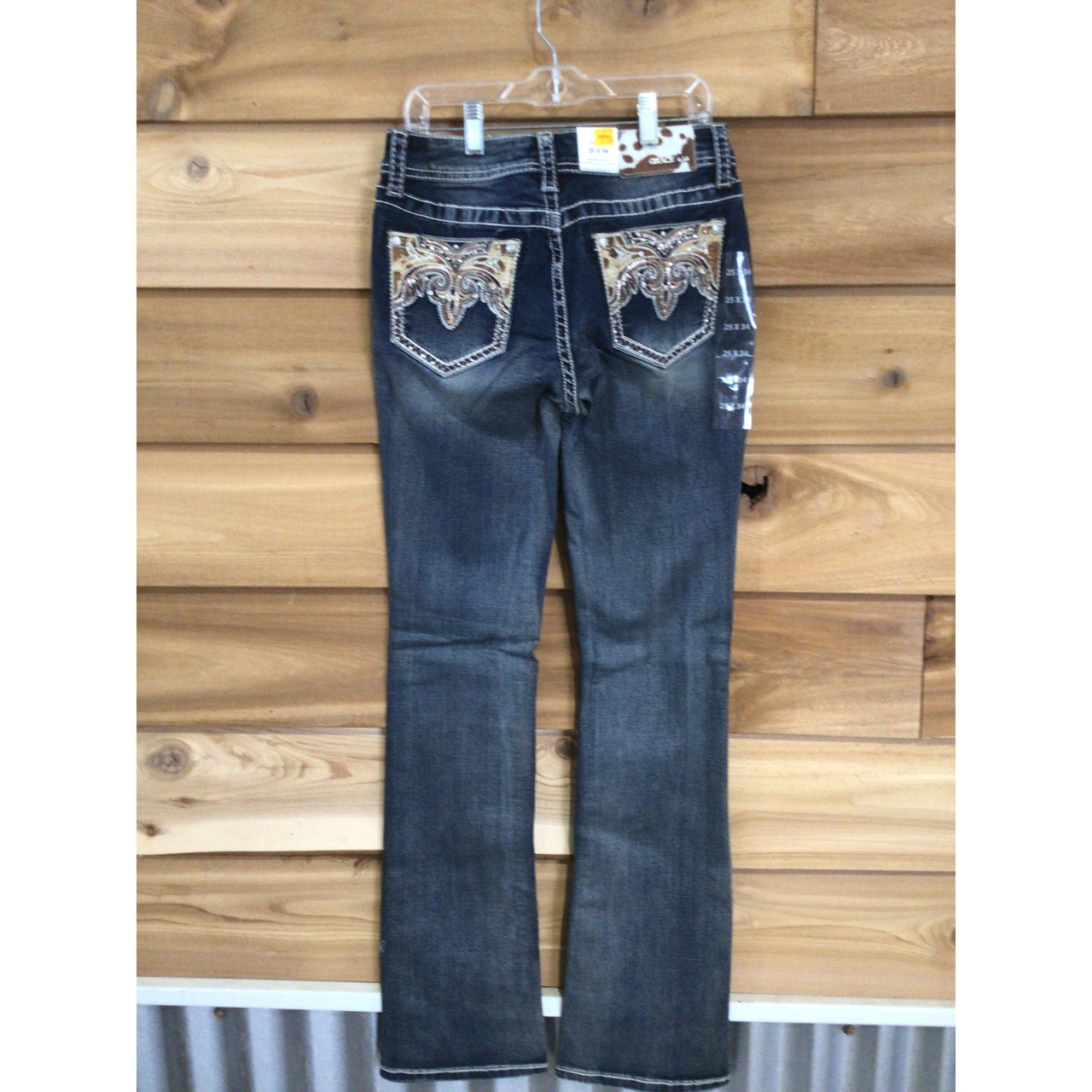 Grace in LA Women's Cowhide Detail Jeans