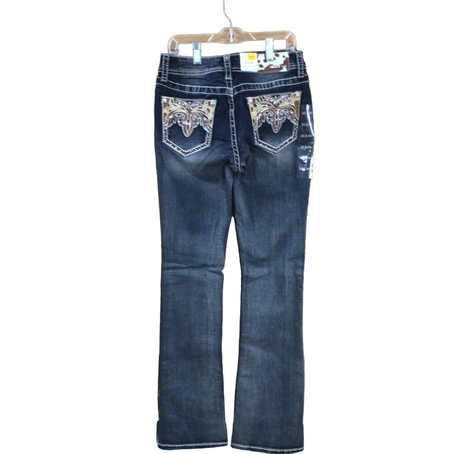 Grace in LA Women's Cowhide Detail Jeans