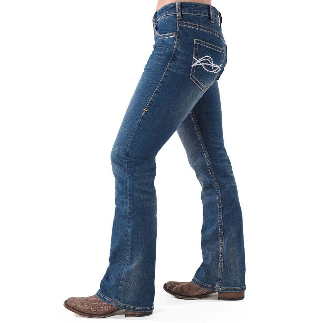 Cowgirl Tuff Women's Don't Fence Me In Jeans - Medium Wash