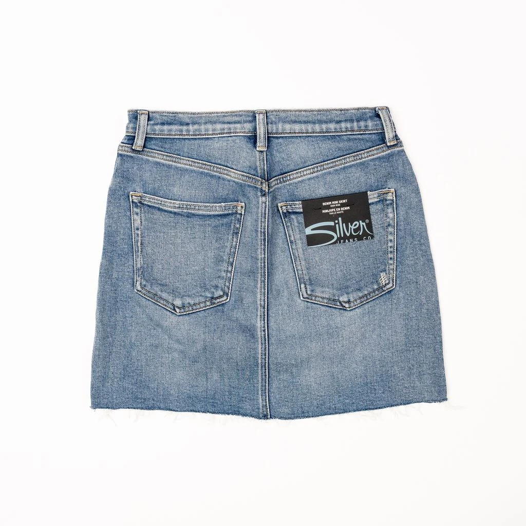 Silver Women's Denim Mini Skirt- Indigo
