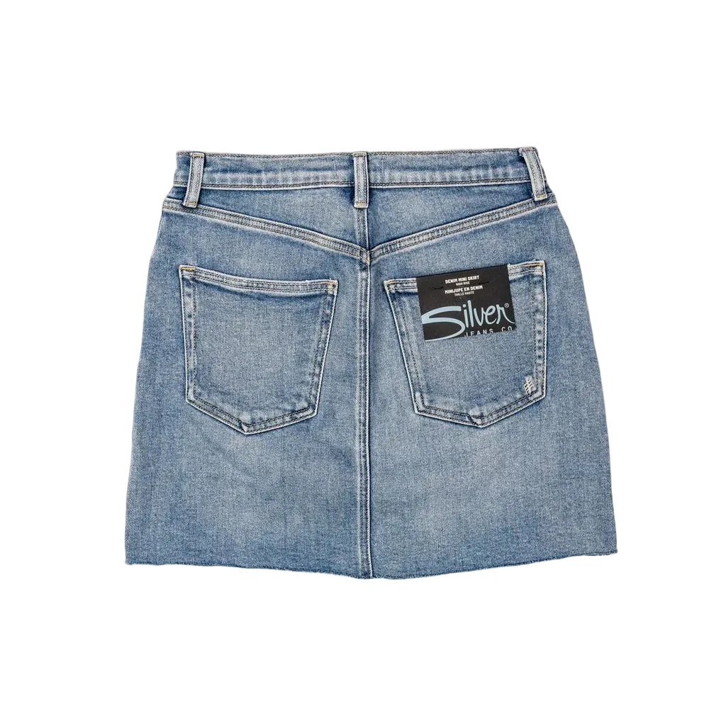 Silver Women's Denim Mini Skirt - Indigo