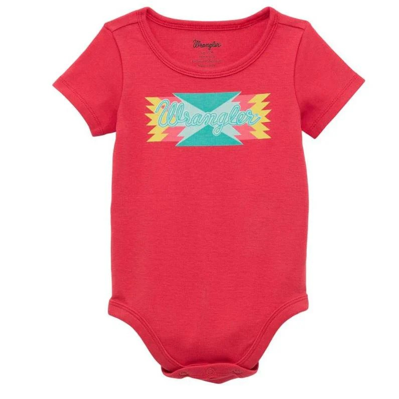 Wrangler Baby Girl Aztec Onesie - Red