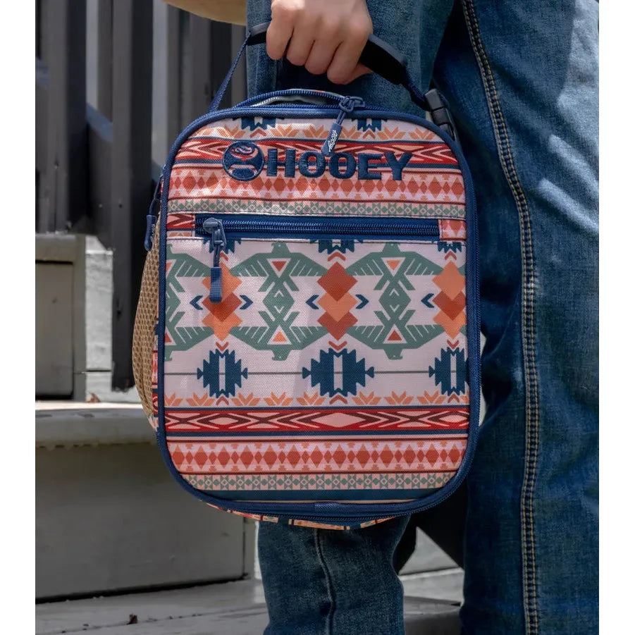 Hooey Aztec Print Lunchbox- Tan/Navy