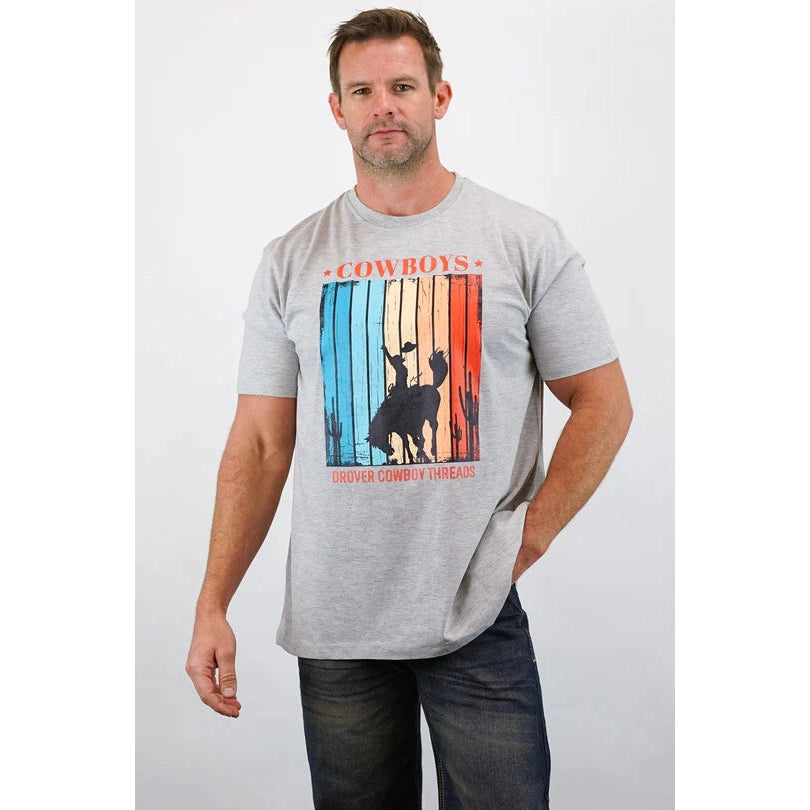Drover Unisex Bucking Horse T-Shirt - Grey Heather