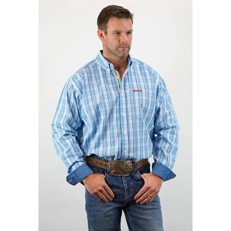 Drover Men's Signature Series Savanna Shirt - Blue and White Plaid