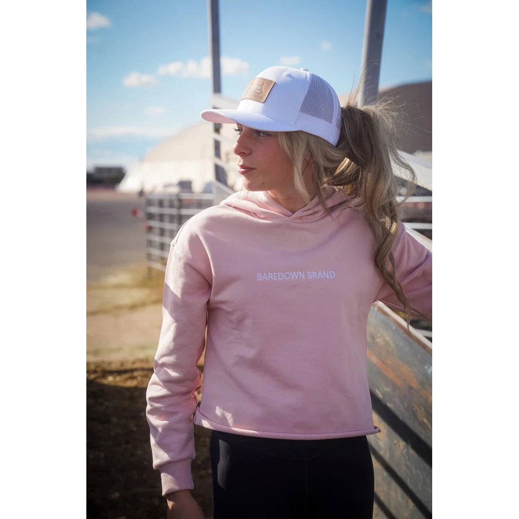 Baredown Brand Women's Cropped Hoodie - Dusty Rose