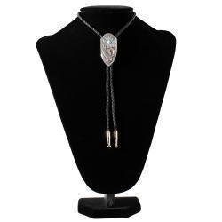 M&F Double S Bolo Tie Arrow Floral with Turquoise Stone