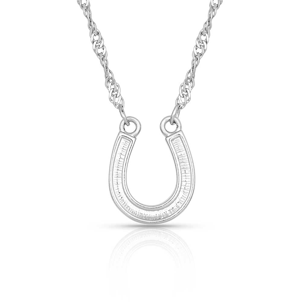 Montana Silversmiths Crystal Clear Lucky Horseshoe Necklace