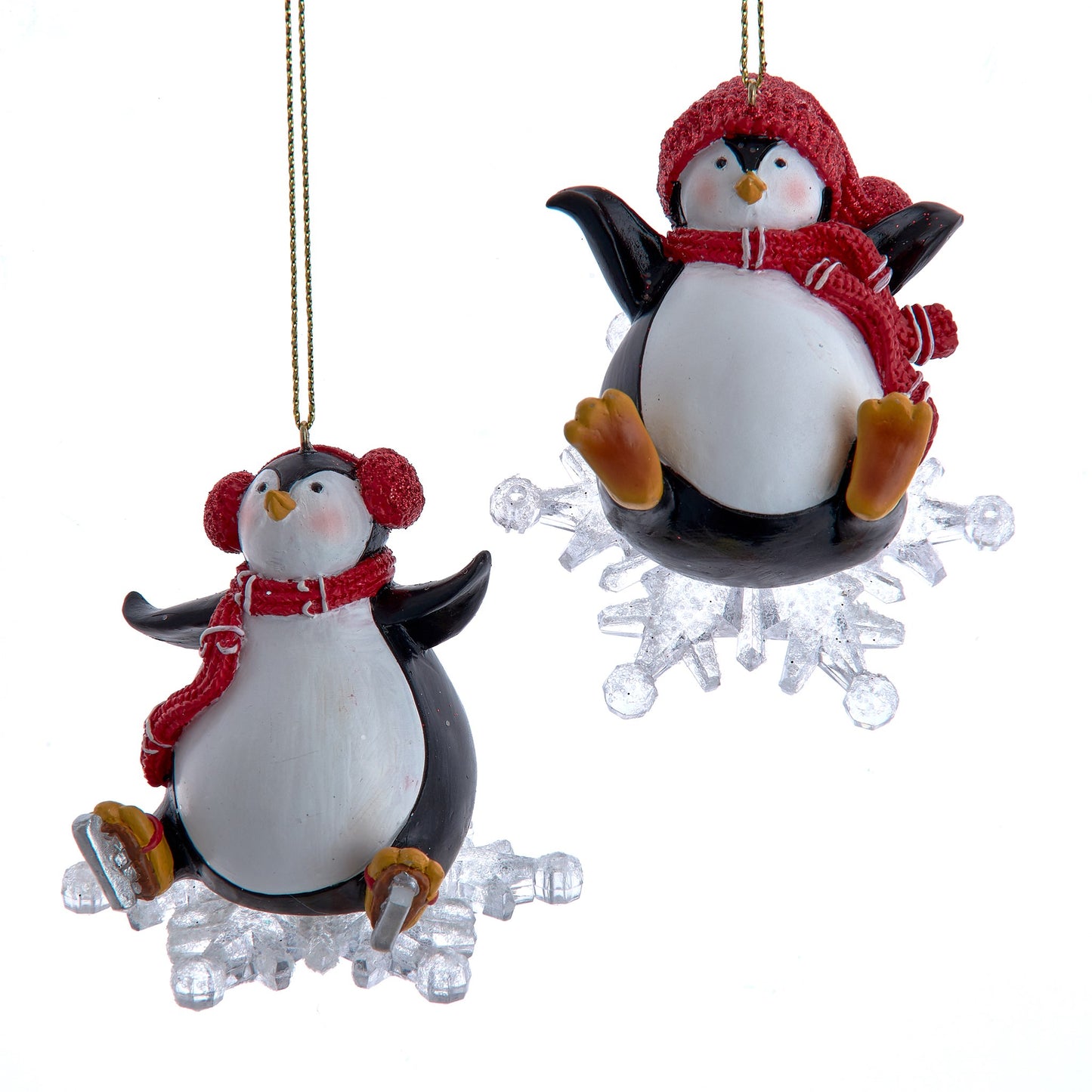 3" Penguin Hat & Scarf on Snowflake 2/Assorted