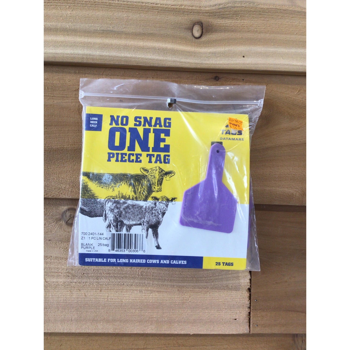 Z Tag No Snag One Piece Tag - Long Neck Calf