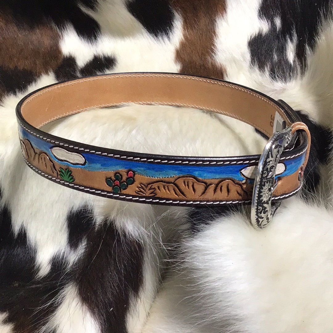 Men's Blue Cactus Belt