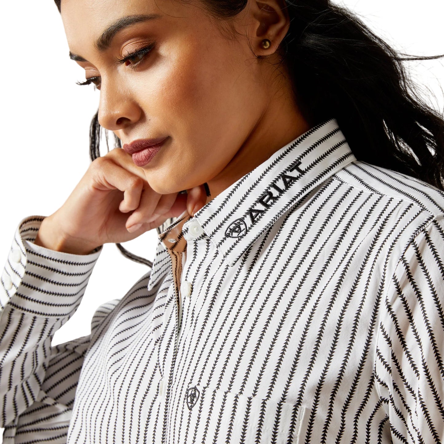 Ariat Women's Kirby Stretch Long Sleeve Shirt - Black & White