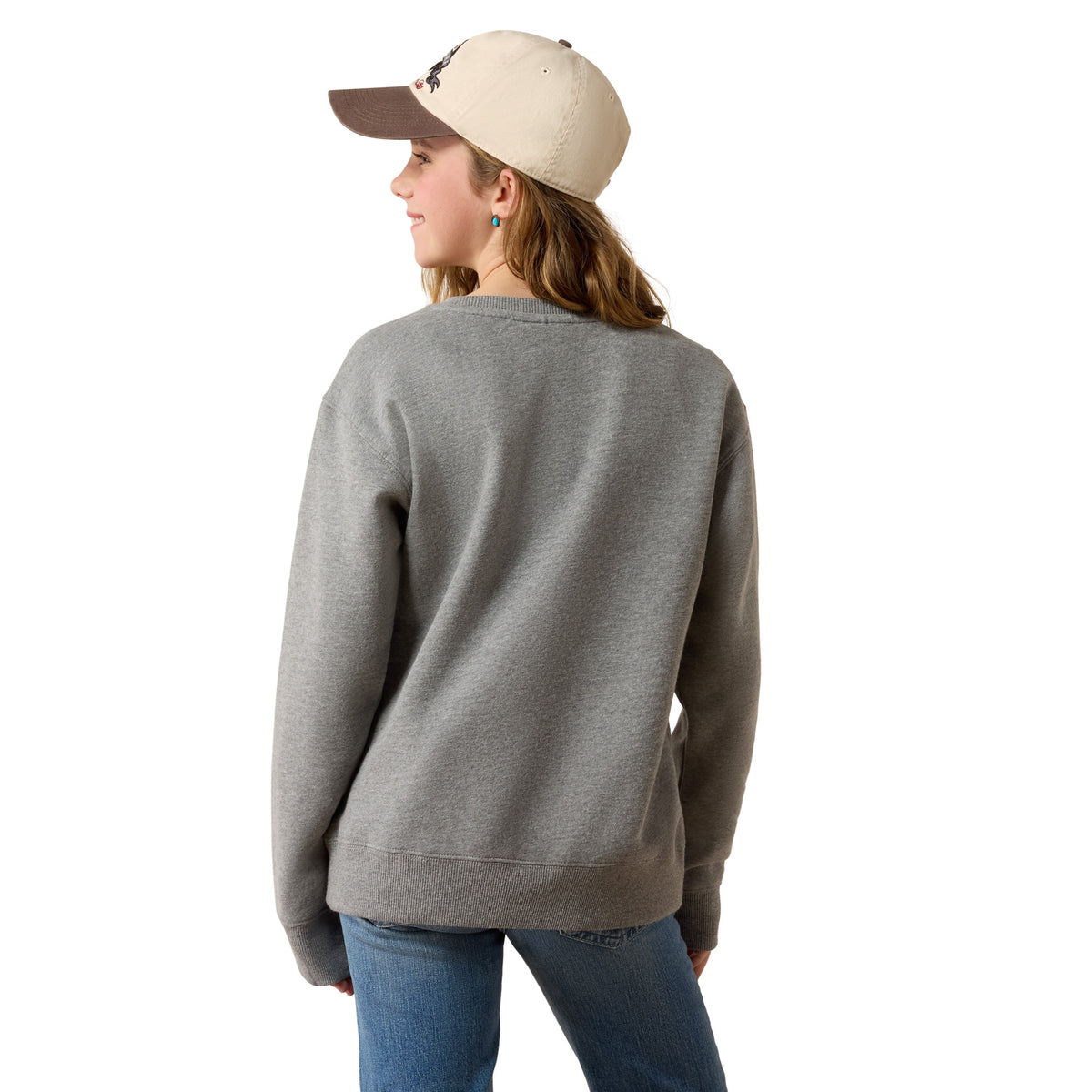 Ariat Girls' Sassy Cat Sweatshirt - Heather Grey