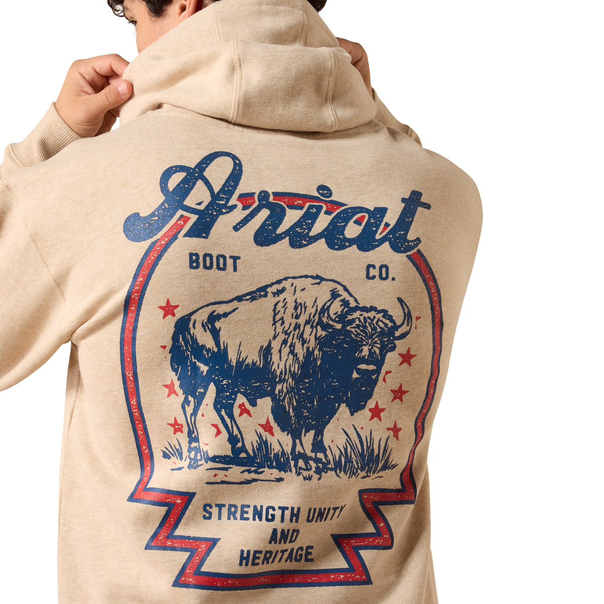 Ariat Men's Bison Archer Hoodie - Oatmeal