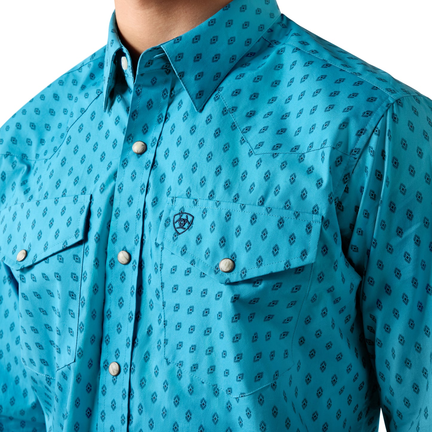 Ariat Men's Clovis Fitted Snap Shirt - Navagio Bay Geo Print