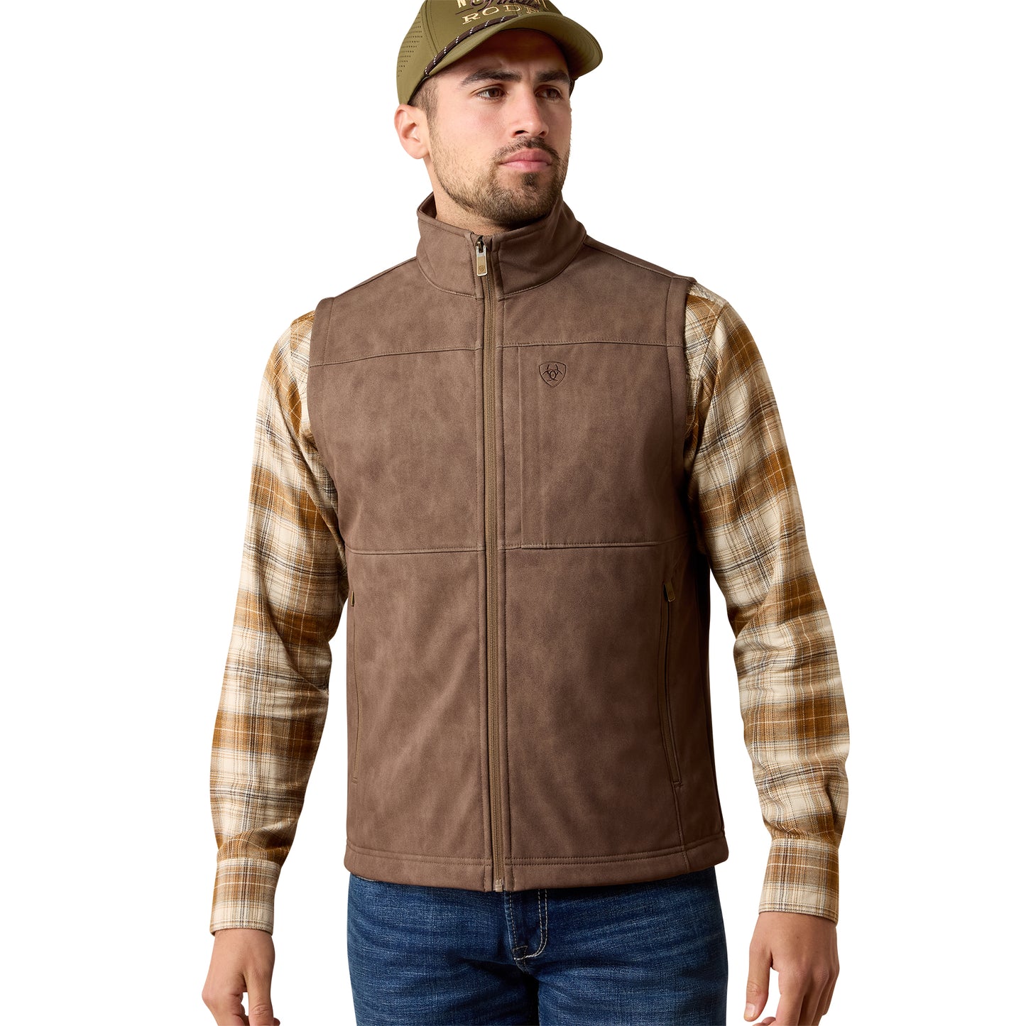 Ariat Men's Vernon Softshell Vest - Wren Faux Leather