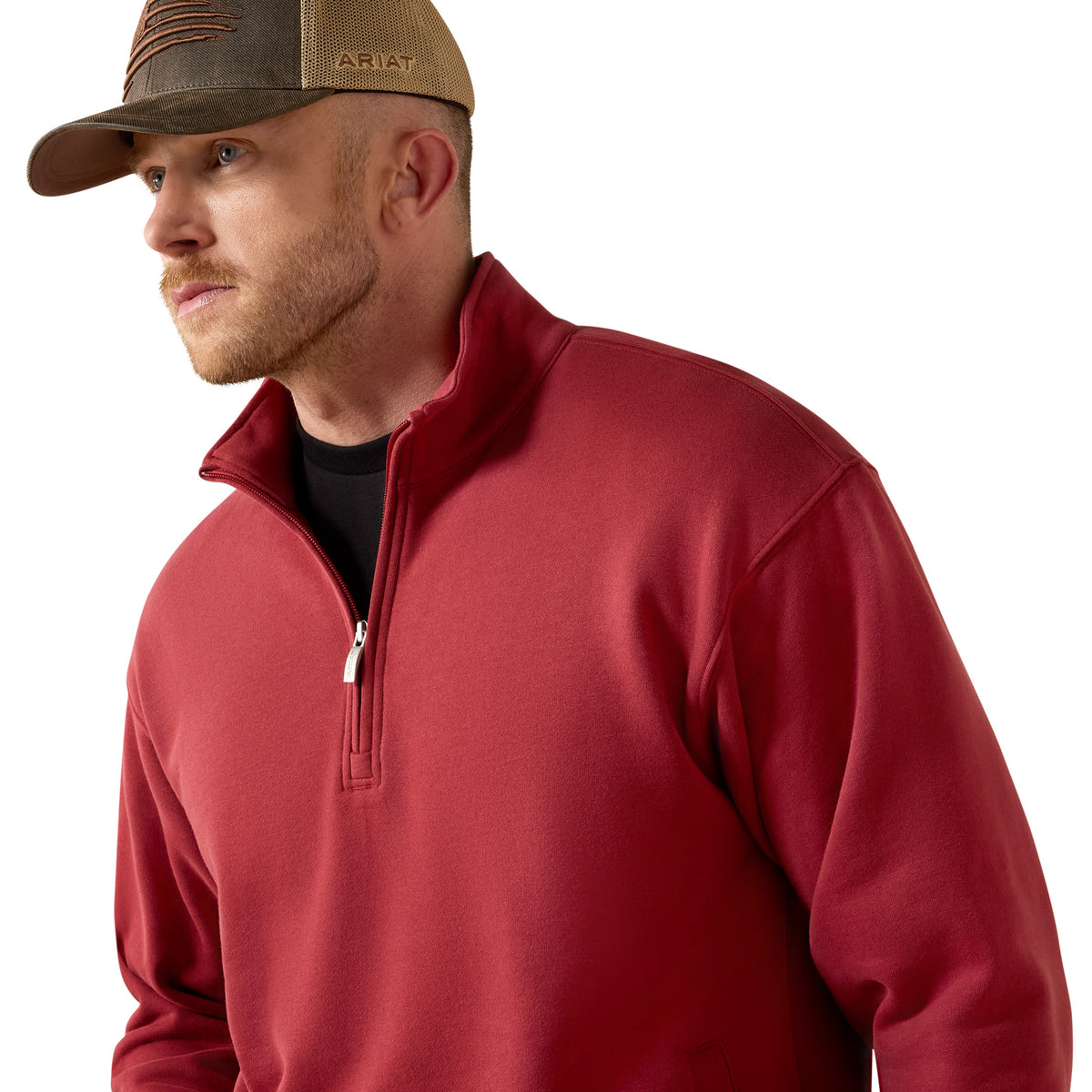 Ariat Men's Core 1/4 Zip Sweatshirt - Brick Red