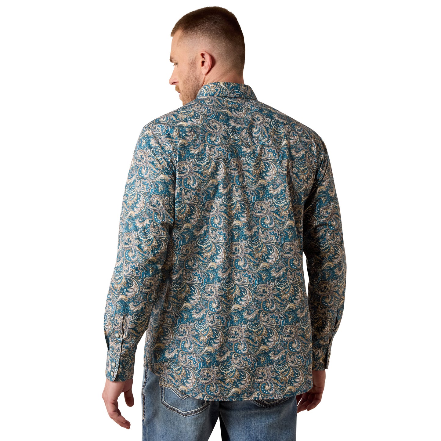 Ariat Men's Cedric Classic Fit Snap Shirt - Blue Multi Paisley Print