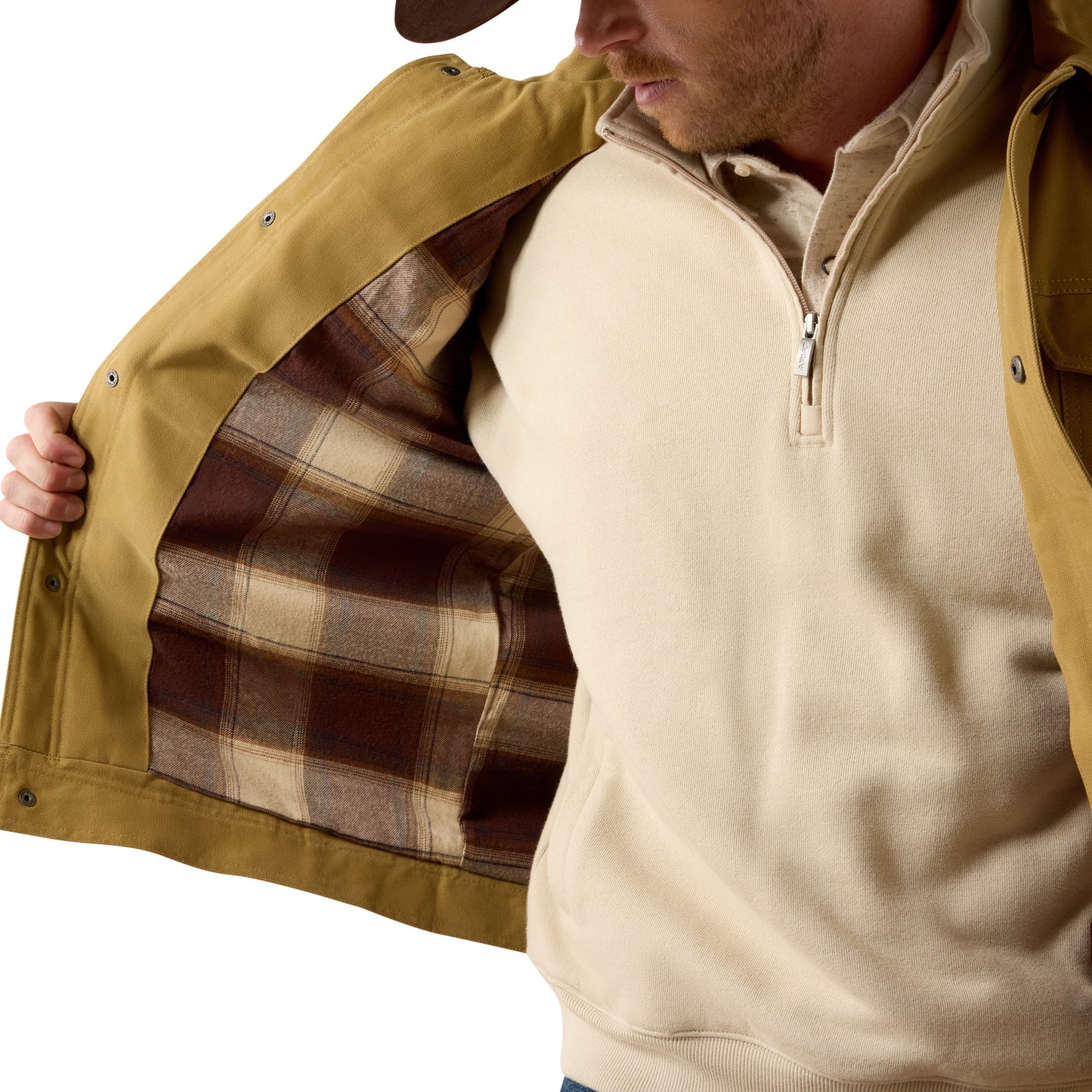 Ariat Men's Canvas Rancher Trucker Jacket - Antique Bronze