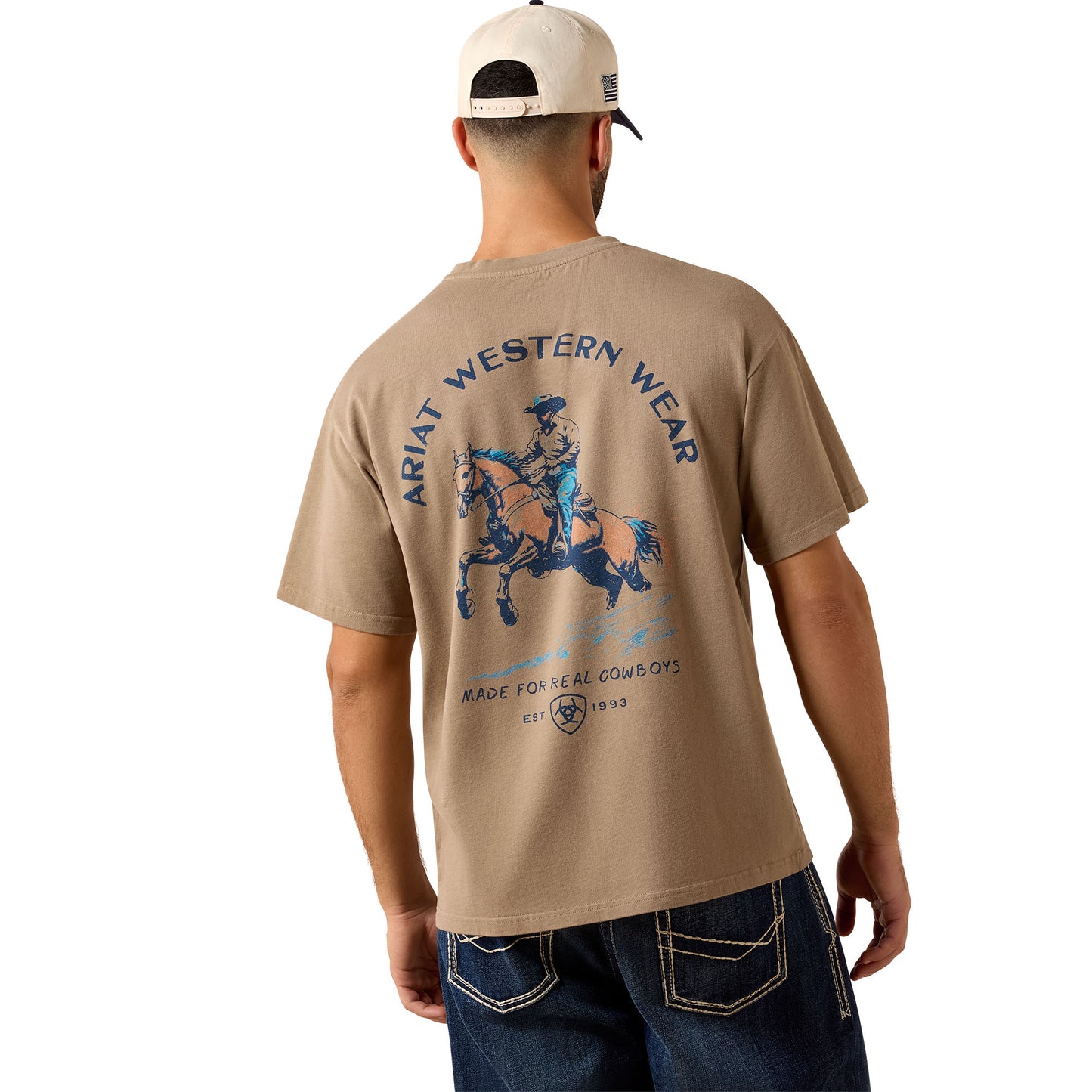 Ariat Men's Real Cowboy ToughStock Boxy T-Shirt - Desert Taupe