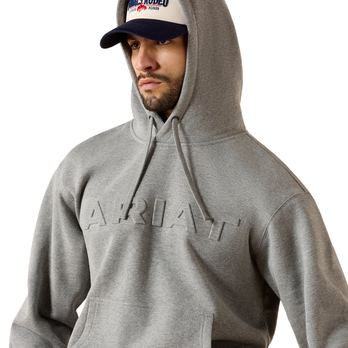 Ariat Men's Embossed Logo Hoodie - Grey Heather